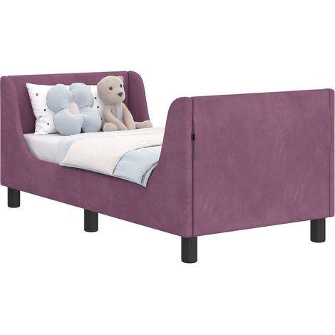 Toddler Bed Frame with Headboard Purple 70 x 140 cm Velvet vidaXL
