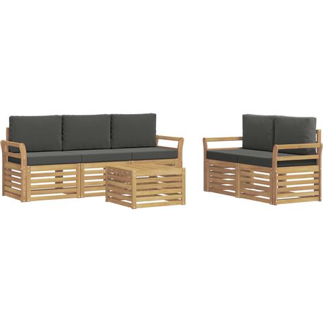 Ensemble de canapés d'extérieur 6 pc Blanc et anthracite vidaXL