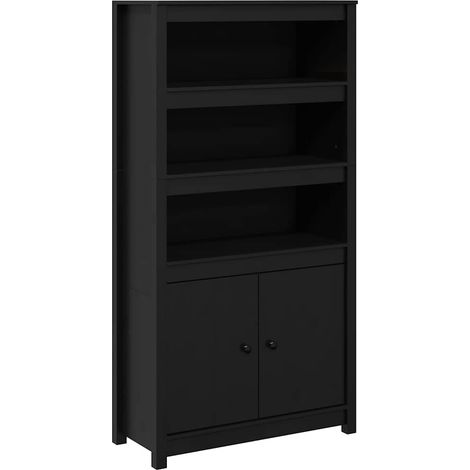 Maison Exclusive - Aparador alto madera maciza de pino negro 80x3 (1/5)
