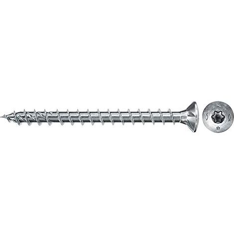 Fischer 200x Power-Fast II FPF II CTF 4,5 x 20 mm BC testa svasata con impronta Torx TX20 completamente filettata zincata blu passivata - 670253