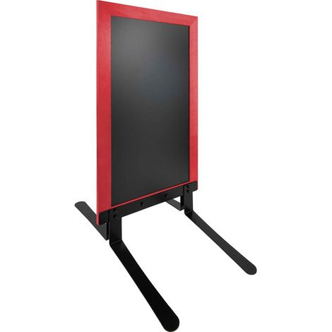 Panneau trottoir cadre bois rouge vin sur piètement noir effet ressorts dimensions 124 x 63,5 cm (1/4)