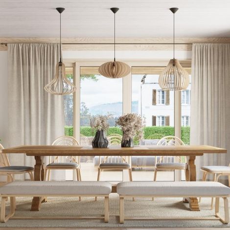 Suspension en bois sphérique pour ampoule E27 – Hauteur 40cm – Longueur 40cm – Câble 70cm – Pour intérieur moderne ou traditionnel – Sollux