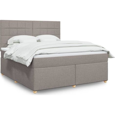 Boxspringbett mit Matratze Taupe 180x200 cm Stoff