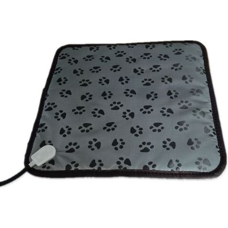Tapis chauffant pour chats et chiens - Tapis chauffant électrique amélioré, imperméable et réglable, couverture chauffante pour animaux avec fil anti-morsure - 45 x 45 cm