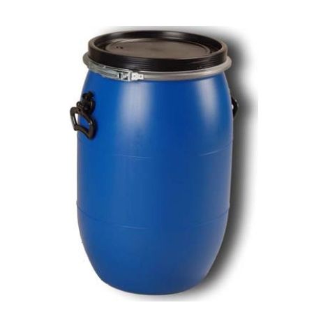 Negomix – Fût en PEHD 60 L avec couvercle étanche – Poignées latérales – Résistant aux produits chimiques – Empilable pour stockage