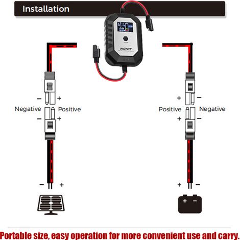 Contrôleur solaire portable 10A avec écran LCD, régulateur de batterie 12V (1/5)