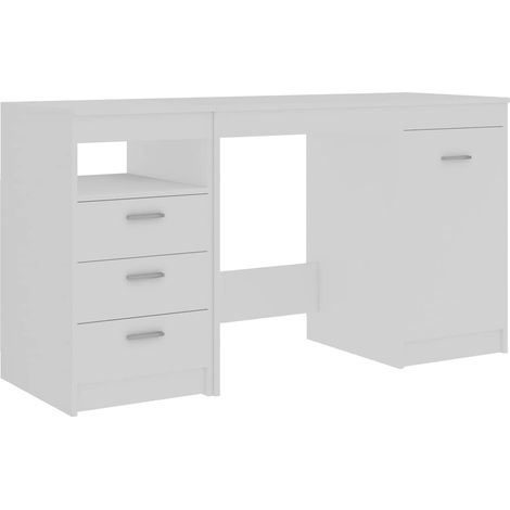 Maison Exclusive - Schreibtisch Weiß 140x50x76 cm Holzwerkstoff (1/5)