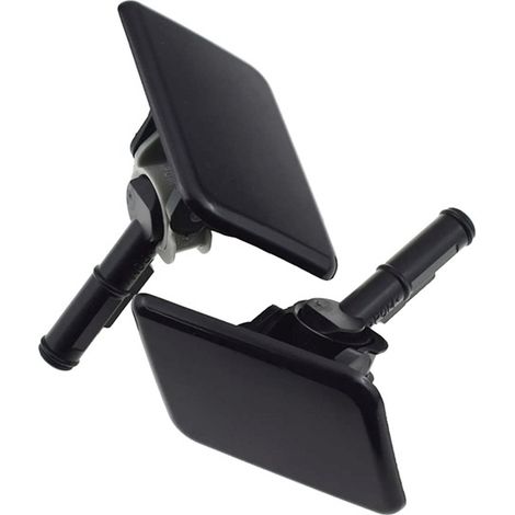 1 pair, color: black, material: ABS, front bumper, headlight cleaning system, cylinder nozzle cover, headlights