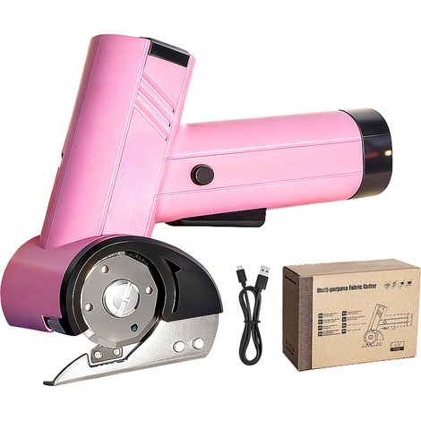 Kabellose elektrische Schere mit LED-Anzeige, 4-stufiger wiederaufladbarer Klinge, LED-Licht, USB-Ladefunktion, einfacher Klingenwechsel für Karton, Stoff, Leder und Bastelarbeiten (Kartonagen)