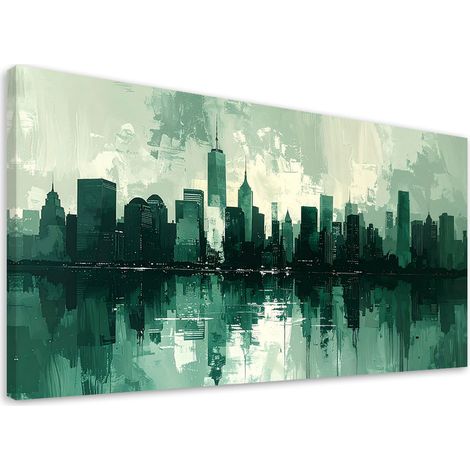 Wandbild Moderne Stadtgebäude grün 80x40 (1/5)