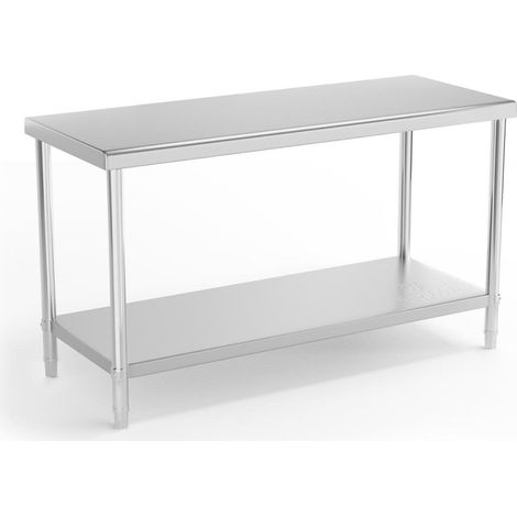 Mesa de trabajo de cocina profesional acero inoxidable 150 x 60 cm capacidad de carga 230 kg 140003659
