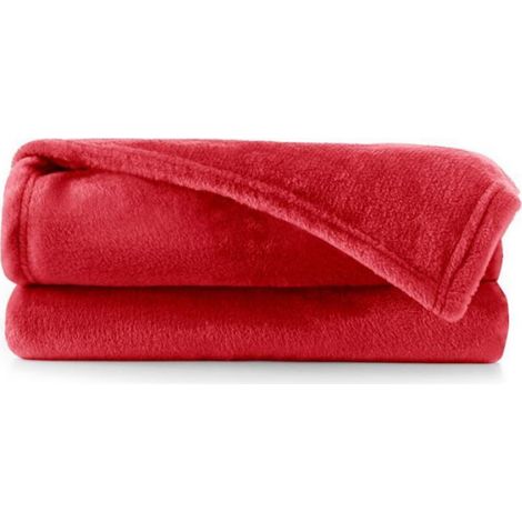 Couverture Plaid Microfibre Polaire 70 x 150 cm Rouge - Pour Canapé Lit Intérieur - 1 Pièce (1/4)