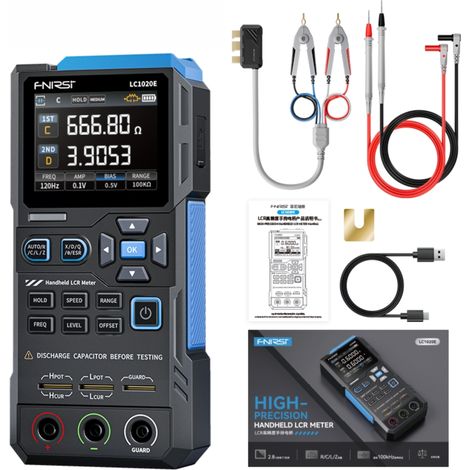 Testeur de composants électroniques FNIRSI LC1020E : pont numérique de haute précision pour la mesure des LCR, ESR, résistance, capacité et inductance. (1/5)