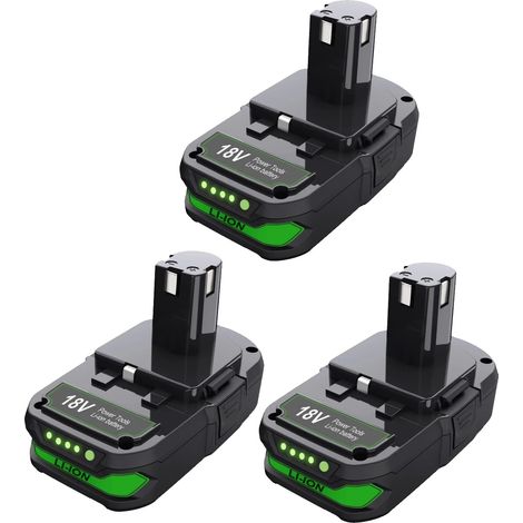 Batería de iones de litio, capacidad de 3000 mAh, voltaje de 18 V, compatible con Ryobi, 3BAT, 18V-c (1/2)