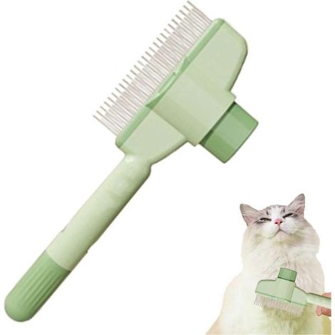 Peigne de soin du pelage avec aiguilles en acier pour chiens et chats, brosse démêlante ergonomique pour éliminer les nœuds (1/5)