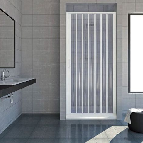 Porta doccia a soffietto pvc h 185 per nicchia 110-80 cm mod. Nova Kit Porta (1/8)