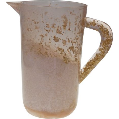 Pichet de Table en Résine Pailletée Carafe à Boisson Rose et Doré 12,5 x 12,5 x 21 cm - PANGIVO (1/3)