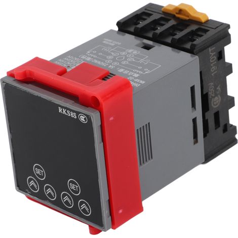 Relais temporisé multifonctionnel haute résistance avec affichage numérique LCD et support, 24 V CC.