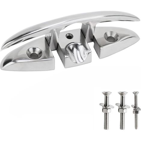 Lot de 1 taquet compact en acier inoxydable résistant à la construction facile à installer pour quais kayaks marins taquet pliable (1/5)