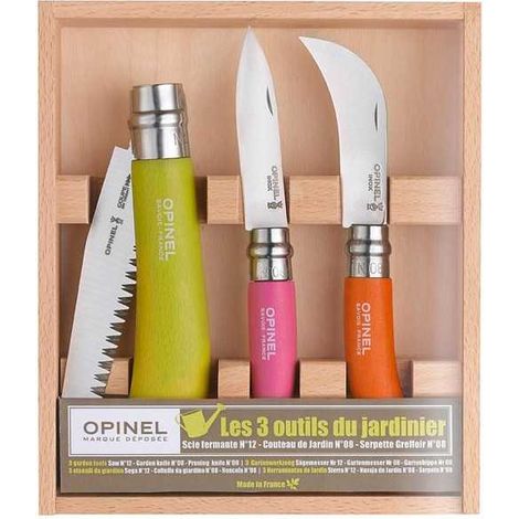 Conjunto de cuchillos Virobloc para jardinería, 3 piezas Opinel