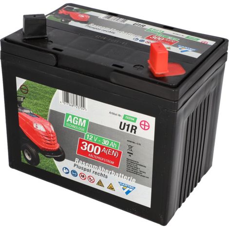 Cartec Rasenmäherbatterie 30Ah/300A +rechts Batterie