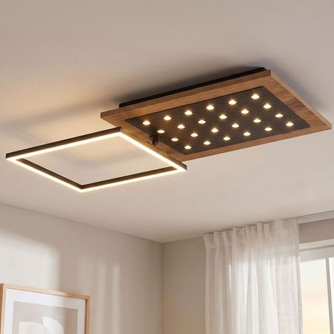 Lampada da soffitto a LED Plafoniera Luce da camera da letto nera regolabile L 63,5 cm (1/5)