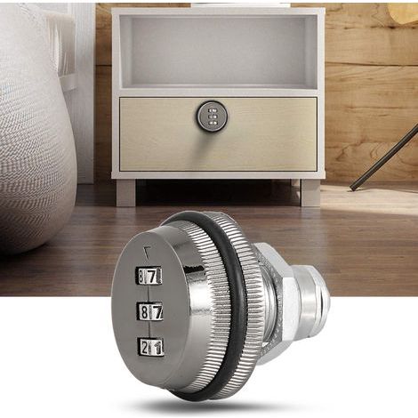 Serrure à code mécanique 3 chiffres pour boîte aux lettres, alliage de zinc noir 20mm (1/5)