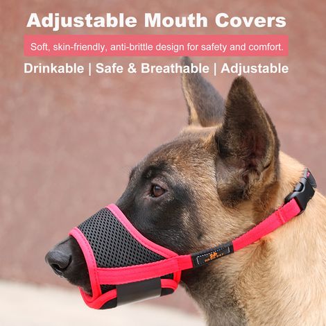 Muselière pour chien, couvre-bouche Anti-morsure, étanche, anti-aboiement, respirant, réglable pour petits, moyens et grands chiens, noir (1/5)
