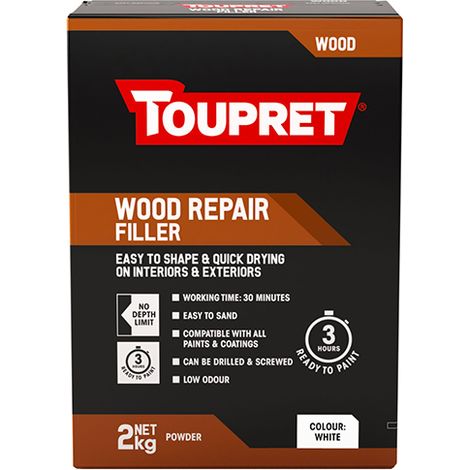 Toupret Quick Drying Wood Repair Filler - White - 2Kg