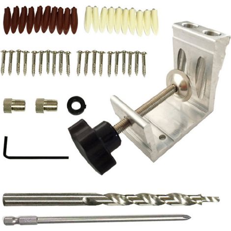 Kit de 47 piezas de plantillas de posicionamiento de aluminio de alta resistencia para carpintería. Herramienta de posicionamiento para agujeros ocultos.
