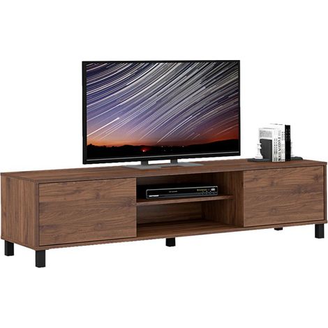 1.6m TV Cabinet - MFC - L40 x W160 x H38 cm - Dark Oak