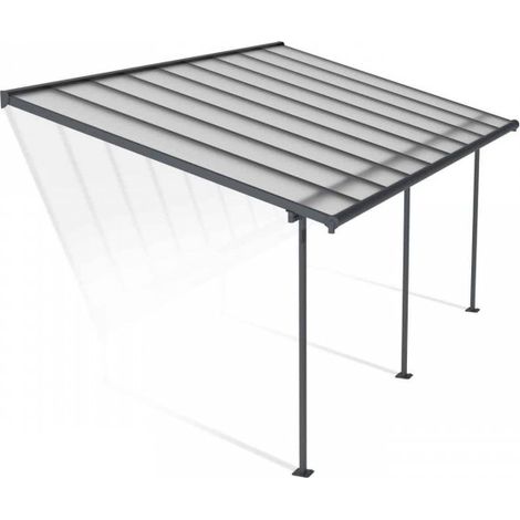 Patio Cover Sierra 3 x 5.46 Clear - Polycarbonate - L555 x W299 x H305 cm - Grey
