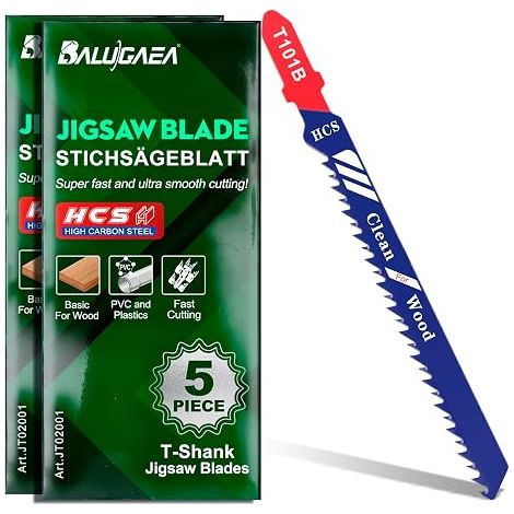 Hojas de sierra de calar para madera dura, madera blanda, laminado, plástico, PVC (paquete de 10) (1/5)