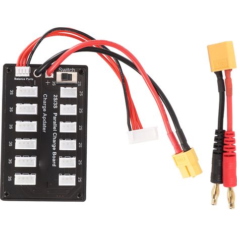 Chargeur parallèle LiPo 7.4V, carte 3 broches, fiche banane 4mm, plaque de charge 2S/3S pour batterie lithium Imax B6 (1/5)