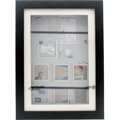 1 Cadre photo A4, Fermeture magnétique, Bois et similicuir, Design rabat, Pour peinture et table (1/5)