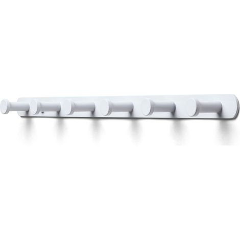 TOJ Living Porte-manteau mural 6 crochets – Patère murale / porte-serviettes – Style industriel & moderne – Acier inoxydable – 45 cm – blanc (1/5)