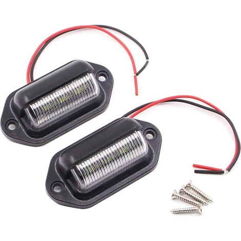 Feu De Plaque D Immatriculation - 12 V - 6 Led - Etanche - Pour Camion Suv Remorque Caravane Bateau - 2 Unites (1/5)
