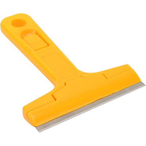 Set mit 10 Edelstahlklingenschabern mit ergonomischen orangefarbenen Griffen, elektronisches Klebstoffentfernungswerkzeug, Edelstahlschaber (1/5)