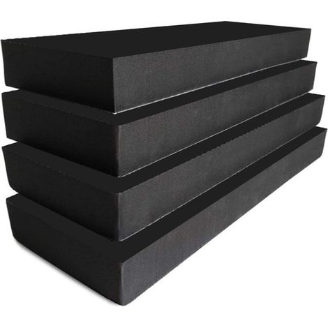 Lot de 4 protections d'angle épaisses et imperméables en mousse pour porte de garage - Noir - 300 x 100 x 30 mm (1/5)