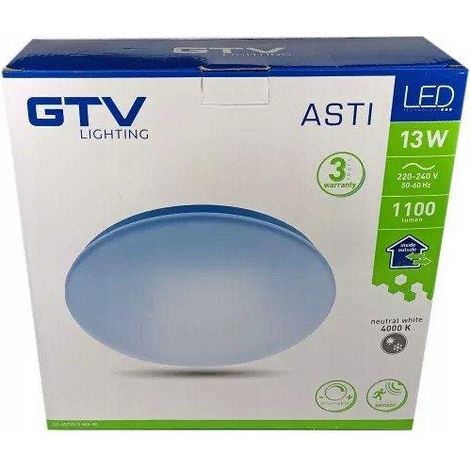 Gtv ASTI-D13 lámpara de techo blanca 13 vatios LED