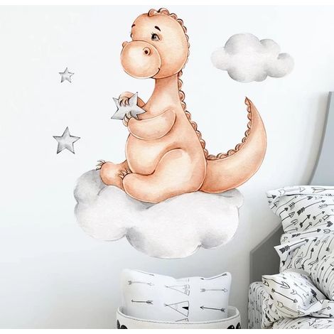 Dinosaurier-Wandtattoos, DIY-Wolkenaufkleber, wasserfeste Cartoon-Wandtattoos für Wohnzimmer und Schlafzimmer (1/4)