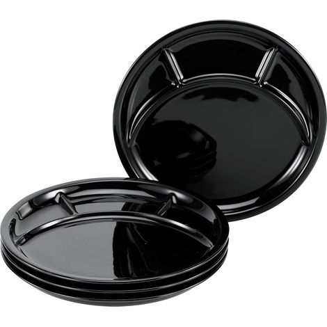 Série Assiette à fondue et gril NOIR, Set de vaisselle, Assiette à fondue 4 pièces (1/5)