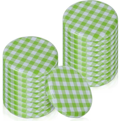 YORKING 100-Teilige 82-Mm-Twist-Cap-Schraubkappe Dient Zum Speichern des Glases Schrauben Sie Den Deckel Ab Abnehmbarer Deckel Mit Deckel Versiegelter Twist-Deckel Grün Weiß (1/5)