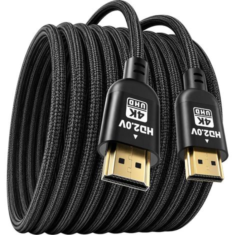Câble HDMI 4K 25M, Câble HDMI 2.1 Haute Vitesse, Tressé, Prend en Charge 4K@60Hz 2K@120Hz, HDR HD TV Moniteur Ordinateur Portable Xbox PS4 PS5,etc.HD (1/5)