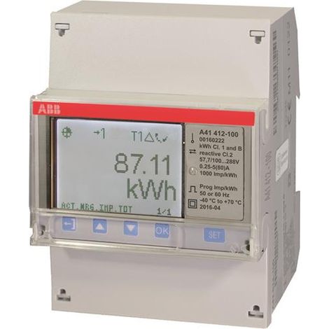 Compteur A41 Monophase Modbus Mesure Directe 80A Gold Mid 2CMA170505R1000 ABB 831124 (1/2)