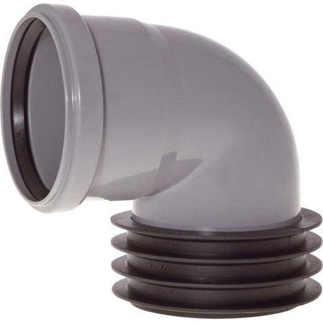 Prise enfichable coudée Airfit 112110WS DN 110 x 110, grise