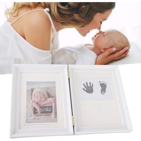 Cadre photo commémoratif de naissance sous la pleine lune, cadre photo pour les empreintes de mains et de pieds de bébé (1/5)