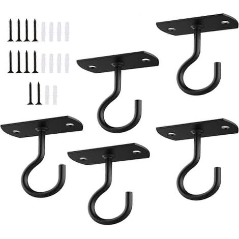 Crochets de plafond pour plantes suspendues, crochets muraux pour pots de fleurs, paniers à fleurs, carillons éoliens, lanternes, luminaires (1/4)