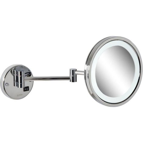 Miroir Geesa Miroir grossissant LED éclairage 2 bras 3x agrandissant ø 215 mm Chrome