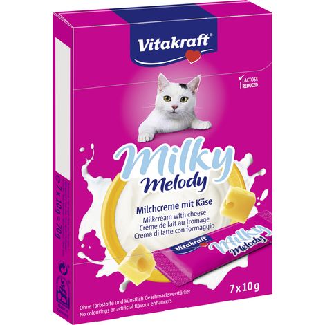 Vitakraft Milky Melody Katzensnack Milchcreme mit Käse 70g (1/2)